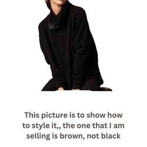 AllSaints Cowl‎ Neck Belted Knit Cardigan Brown Long Sleeve Size US 6 UK 10